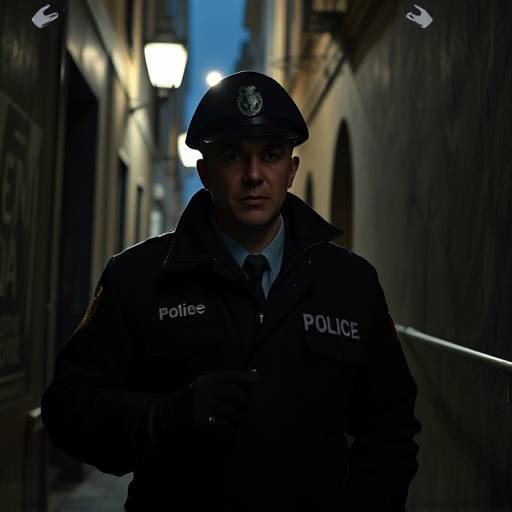 Image de substitution pour la bande-annonce de la série 'Les Ombres de Marseille'. Un inspecteur de police se tient devant une ruelle sombre à Marseille.